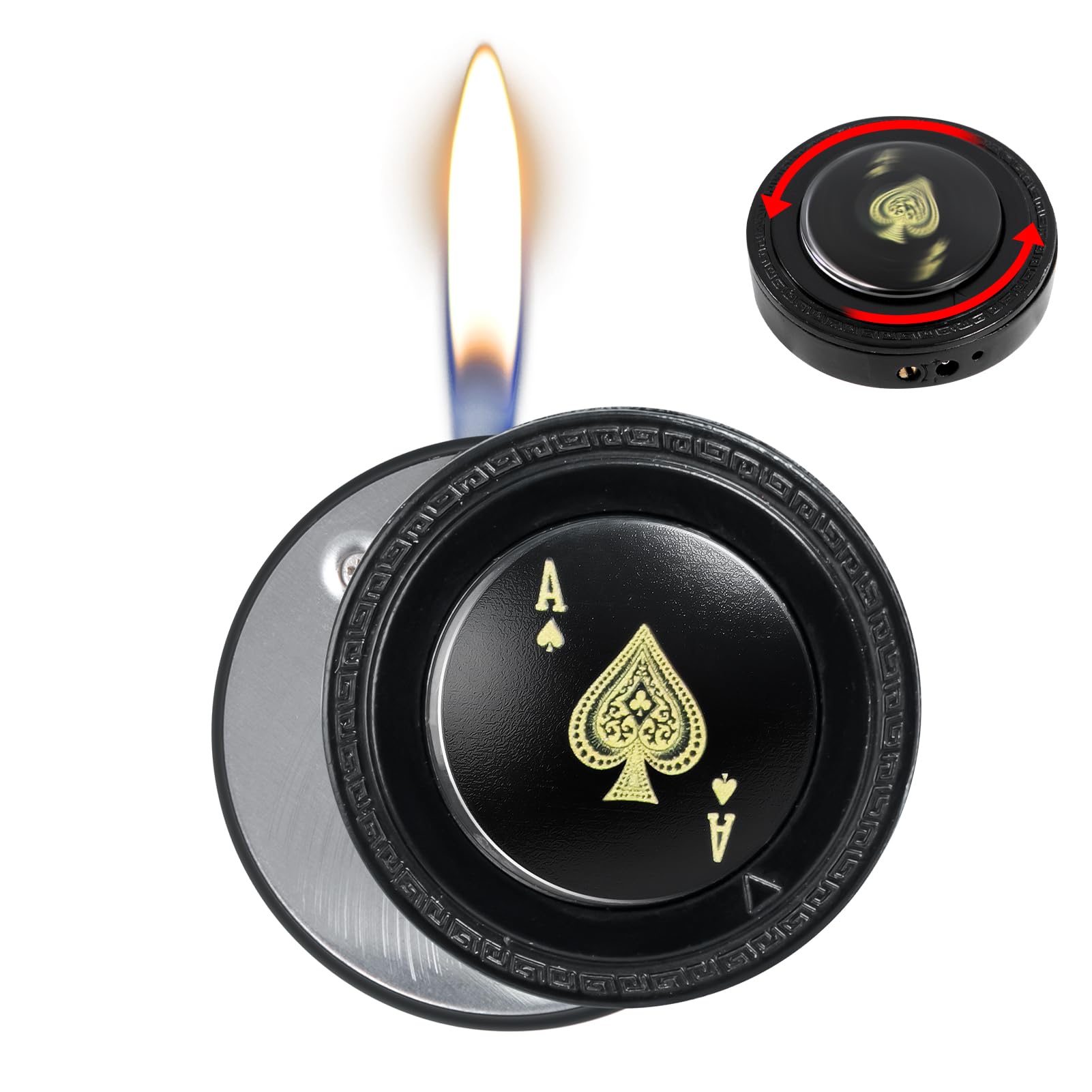 Cool Lighter for Men, Refillable Butane Lighter, Ace of Spades Cute Lighters, Funny Soft Flame Lighters with Ace Design,Unique Gifts for Men/Women (No Gas)