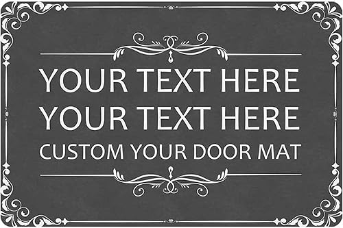 Personalized Text/Logo/Photo Doormat - Custom Welcome Mat with Non-Slip Backing Indoor/Outdoor Customized Home Entrance Bathroom Kitchen Camping Mats