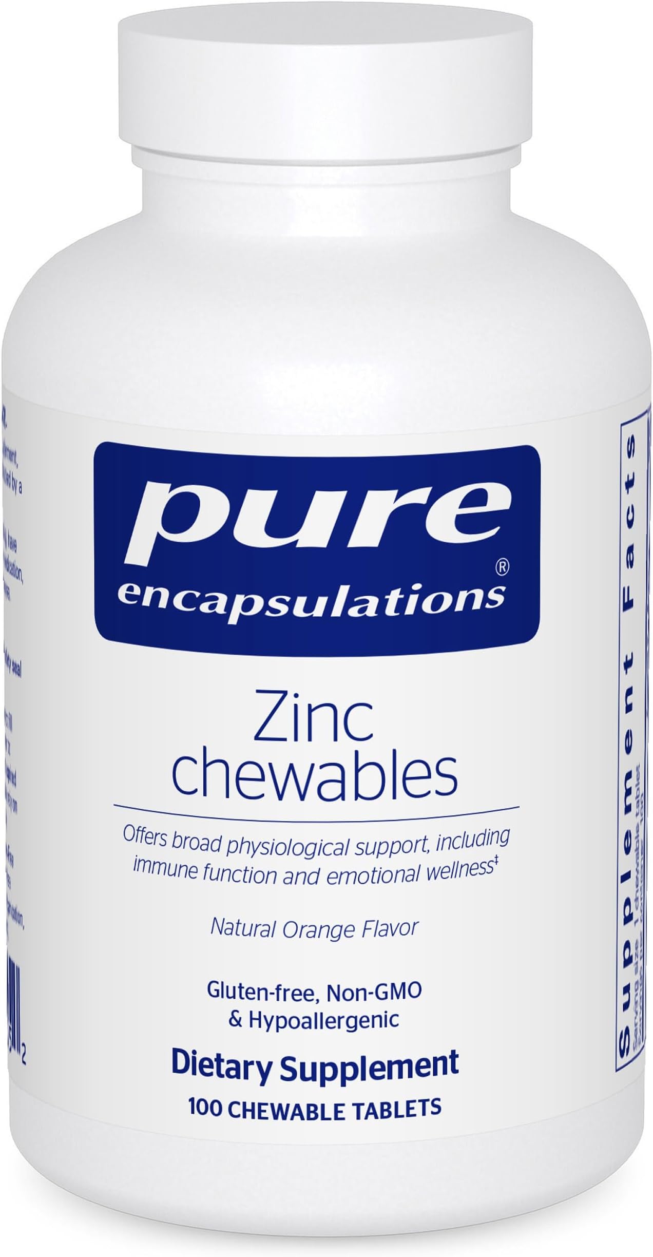 Zinc Chewables | Supplement for Immune System Support, Growth and Development, and Wound Healing | 100 Chewable Tablets | Natural Orange Flavor
