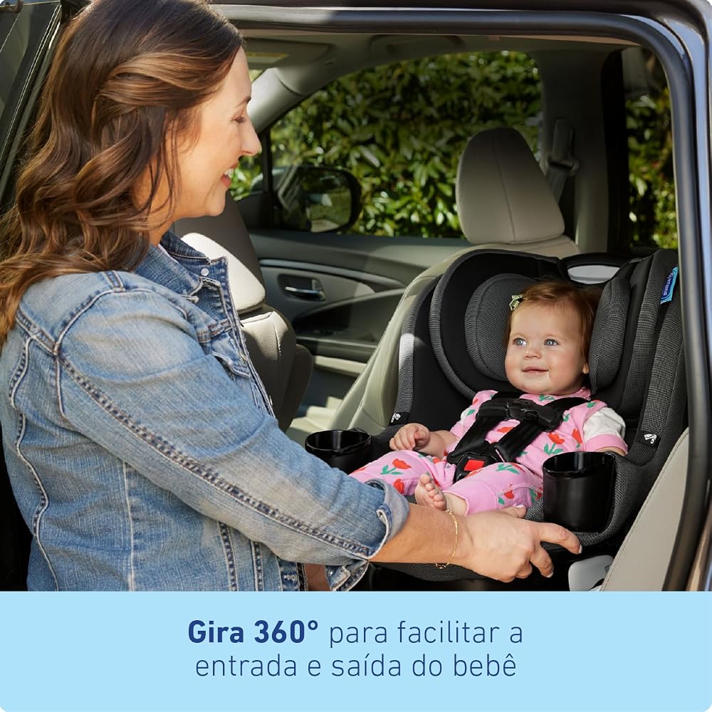 Graco EasyTurn 360 2-in-1 Convertible Car Seat, 360 Degree Rotating Infant to Toddler Rotating Car Seat, 2 Modes Forward and Rear Facing, Slim Design, Cyran