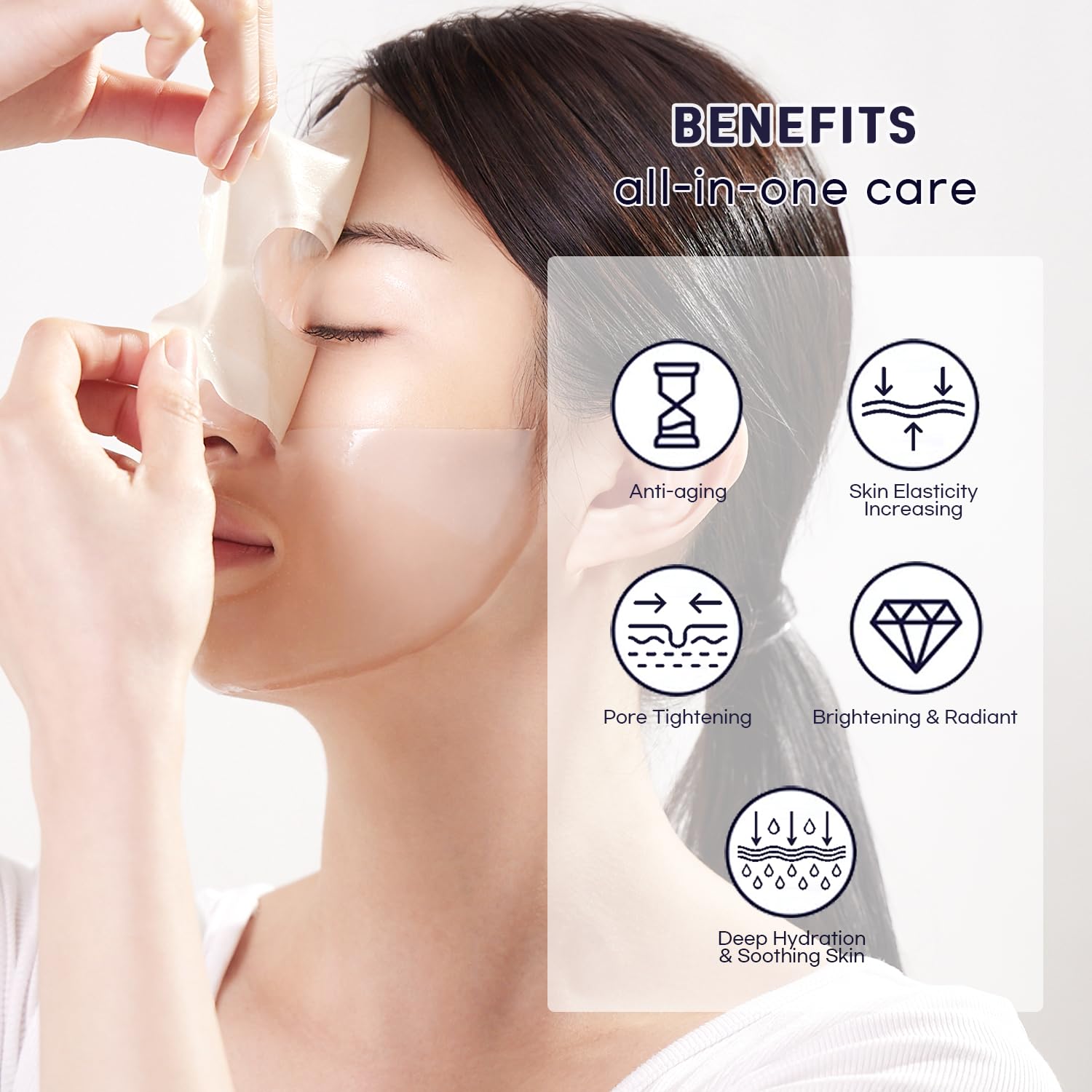Wellderma Premium Retinol Collagen Lifting Restore Fitting Mask, Revitalizing Hydrogel Face Mask with Peptides and Niacinamide, 4 Sheets