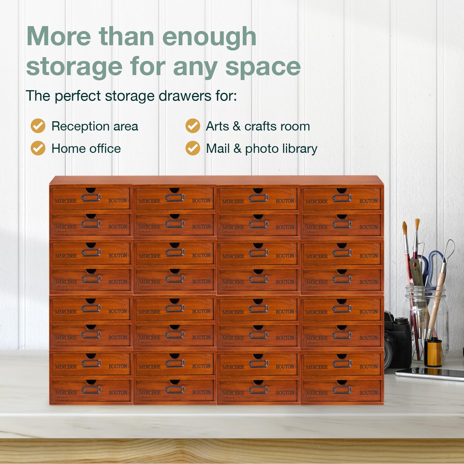 英国アンティーク木製4杯ファイリングドロワー/カードホルダー/収納(83-266 英国アンティーク木製4杯ファイリングドロワー/カードホルダー