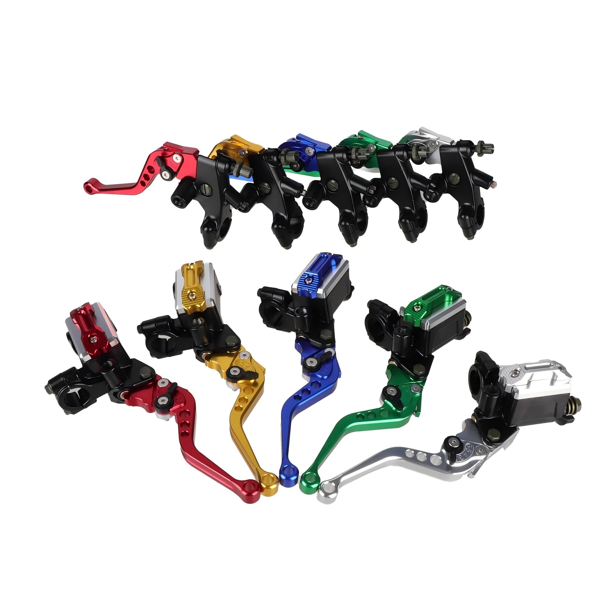 Racing 7/8" 22mm Motorradkupplung Hydraulische Bremspumpe Verstellbarer Trommelbremshebel(Blau)