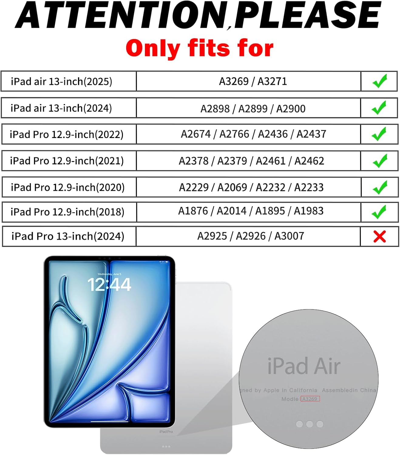 BRAECNstock case for iPad Air 13 Inch(M3/M2) 2025/2024 & Pro 12.9 inch 6th/5th/4th/3rd Generation 2022/2021/2020/2018 Cover with Screen Protector,Pencil Holder,360°Rotate Stand,Rose Red - Image 2