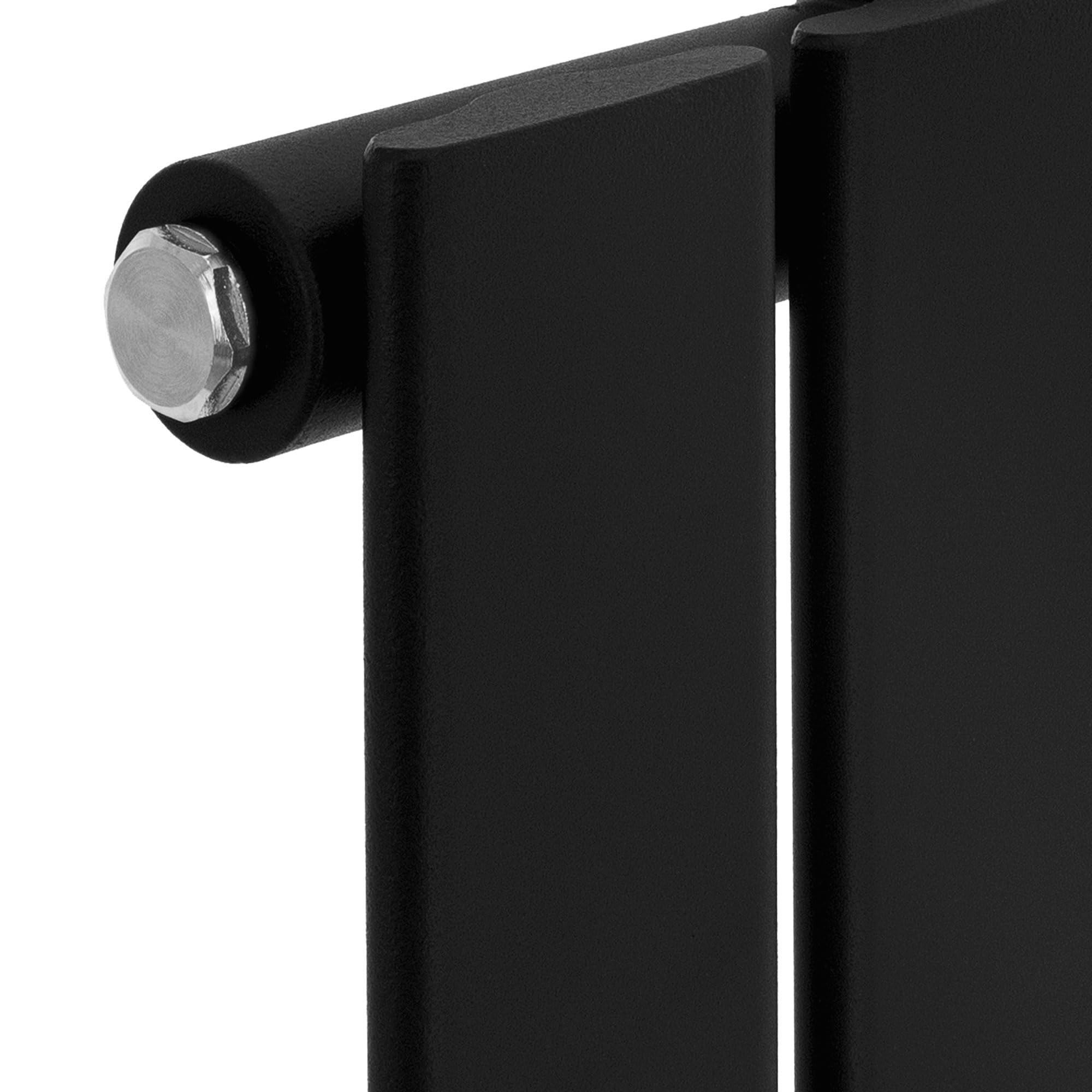 LuxeBath Radiador de Baño Stella 480 x 1600 mm Negro Mate, Calefacción de Diseño Plano de Una Capa, Conexión Central, Estufa de Pared de Acero con Kit de Montaje Incluído, Calefactor de Panel Vertical