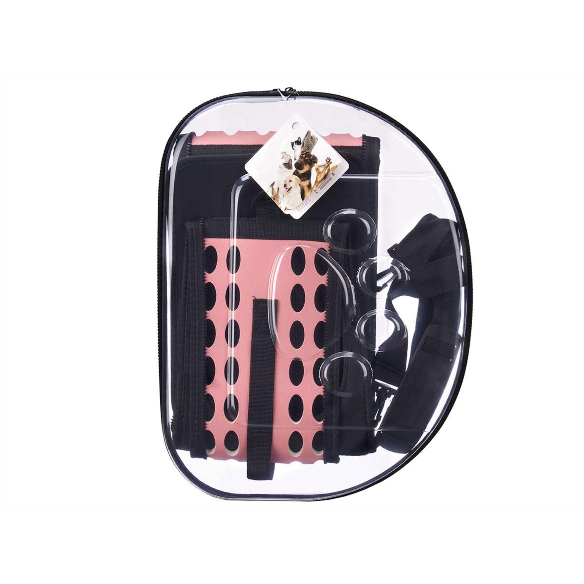 Well Home Transportbox für Haustiere, faltbar, 43 x 4 x 33 cm, Rosa