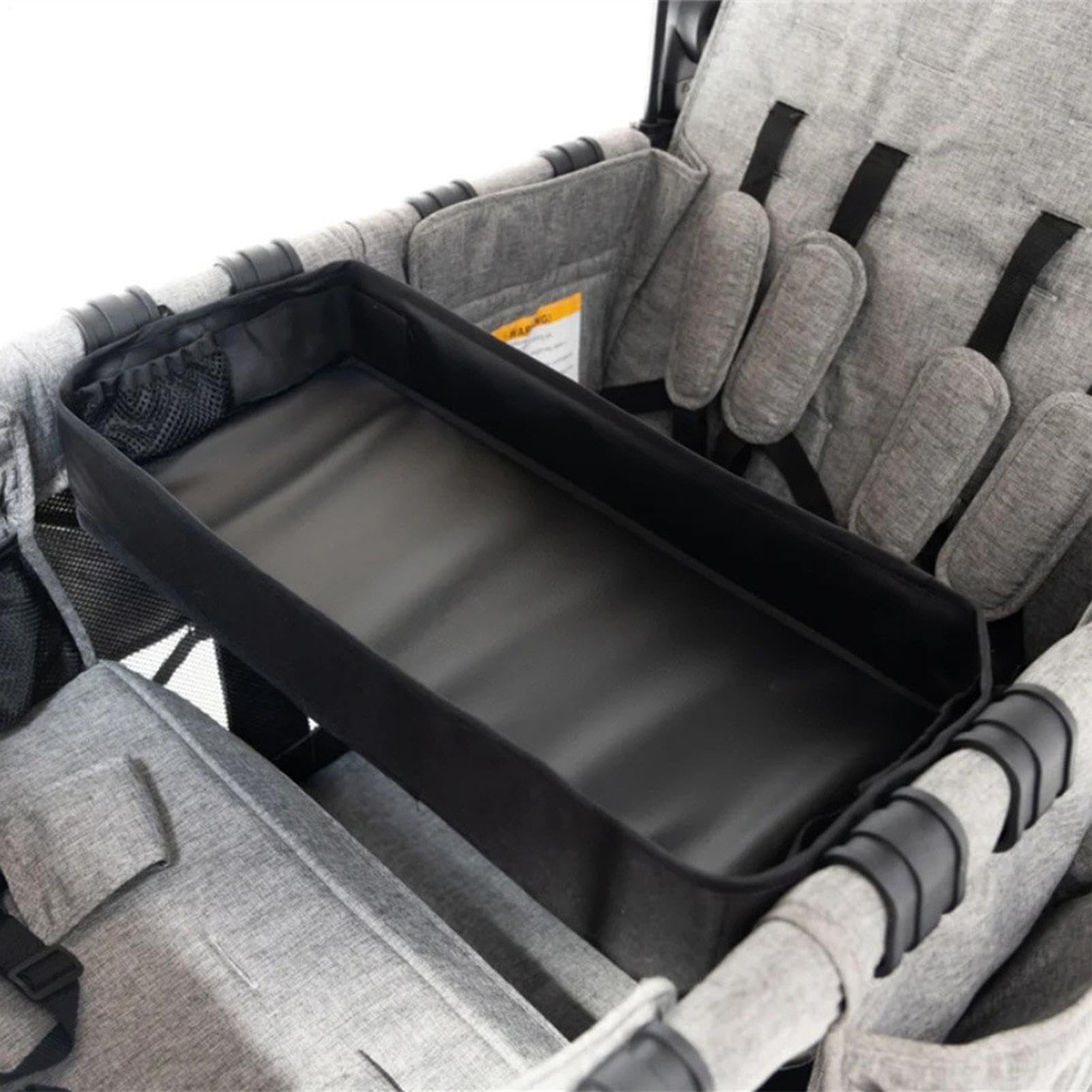 Organiseur de rangement pour poussette – Sac caddy en tissu Oxford, porte | gobelet, plateau de collation, accessoire adapté aux pour poussette avec plusieurs poches pour promenades, voyages