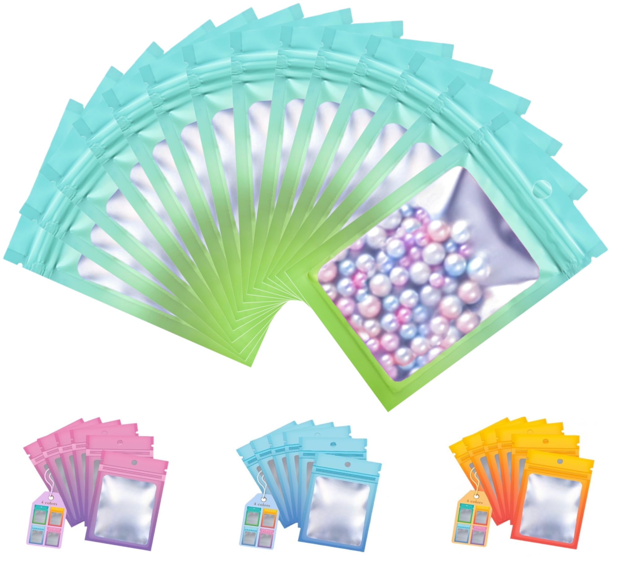 Plaphy 100Pcs Resealable Mylar Bags with Window, Ziplock Bags (12 x 18 cm) โ image 1