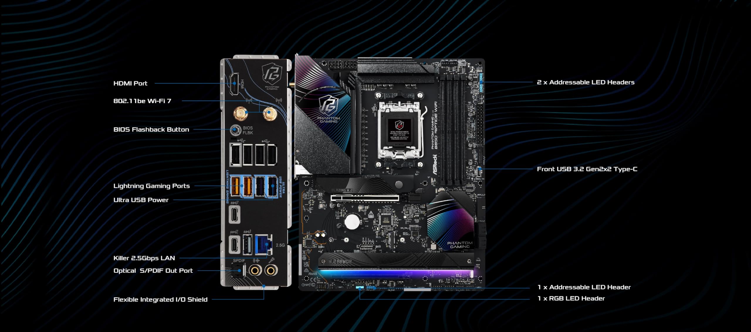 MB ASRock AMD AM5 B850 Riptide WiFi : Amazon.co.uk: Computers