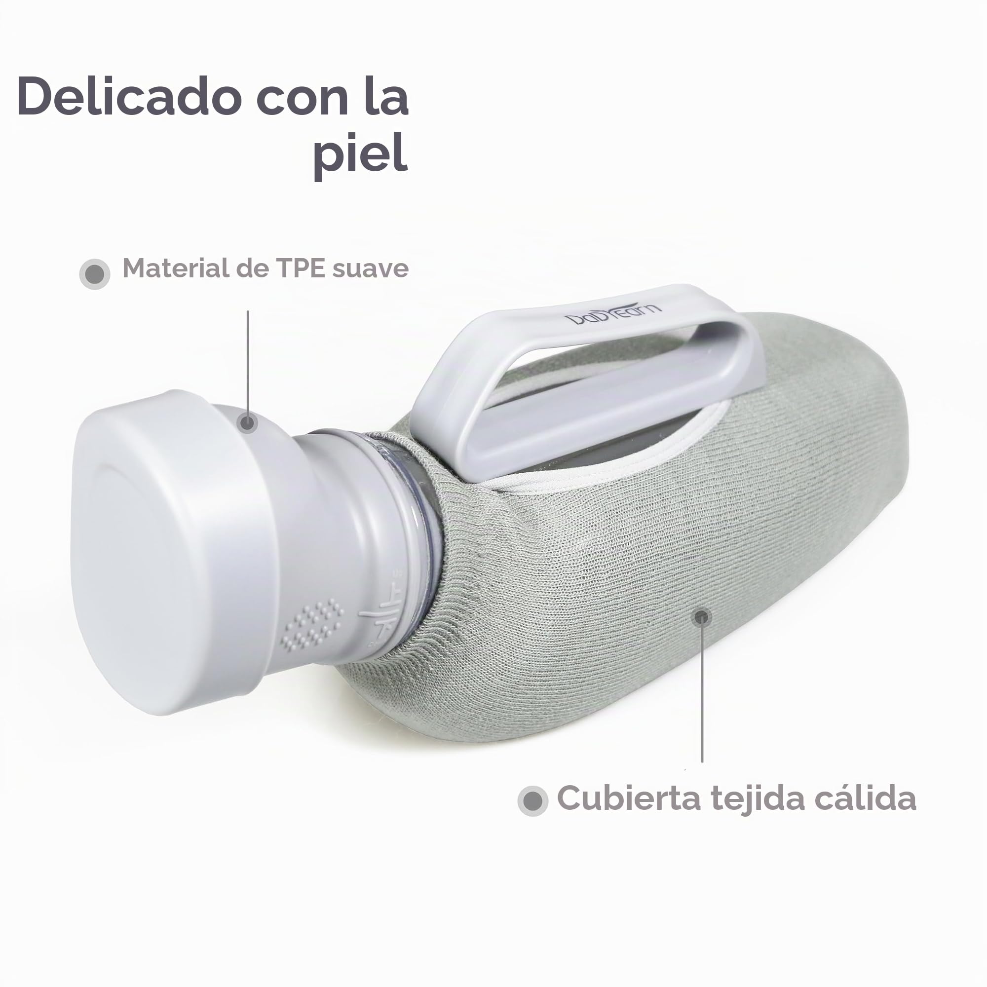 Orinal portátil para hombre, gran capacidad de 1200 ml, material TPE suave, suave y sin bordes, funda de tela cálida, producto premium para hombre
