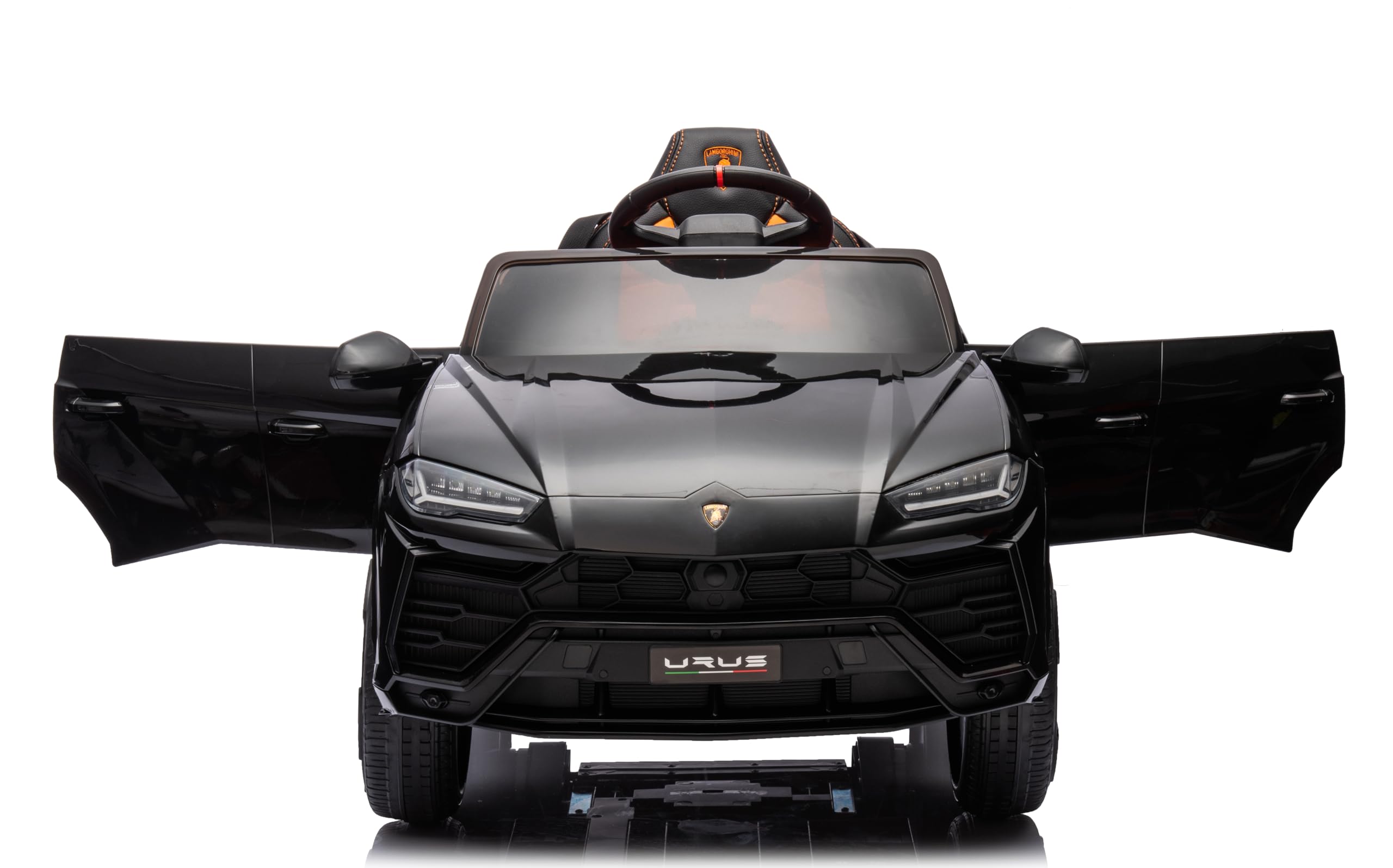 Macchina Elettrica per Bambini Lamborghini Urus 12v Full Optional con Sedile in Pelle e Tappetini Auto Elettrica per Bambini con Telecomando Nero