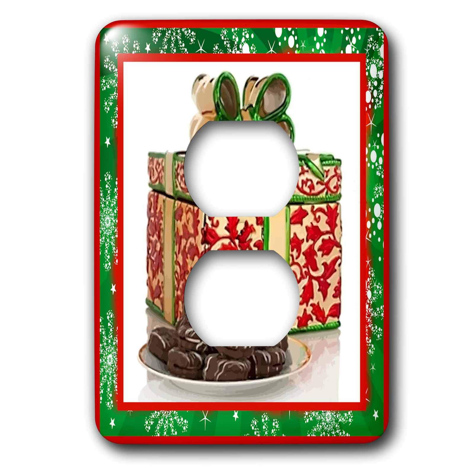 Pot à biscuits de Noël 3dRose lsp_14930_6 boîte rouge céramique