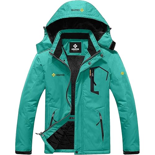 GEMYSE Men's Mountain Waterproof Ski Snow Jacket Winter Windproof Rain Jacket