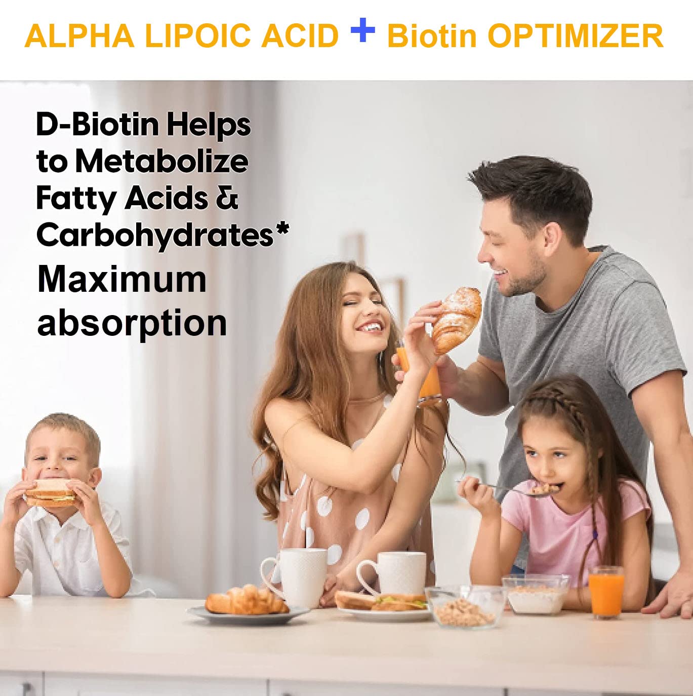 Acide Alpha Lipoïque (ALA) + BIOTIN Optimizer 600 mg. 240 gélules végétales. Approvisionnement de 4 mois. Absorption maximale. Antioxydant naturel. Sans gluten. Non OGM. Vegan