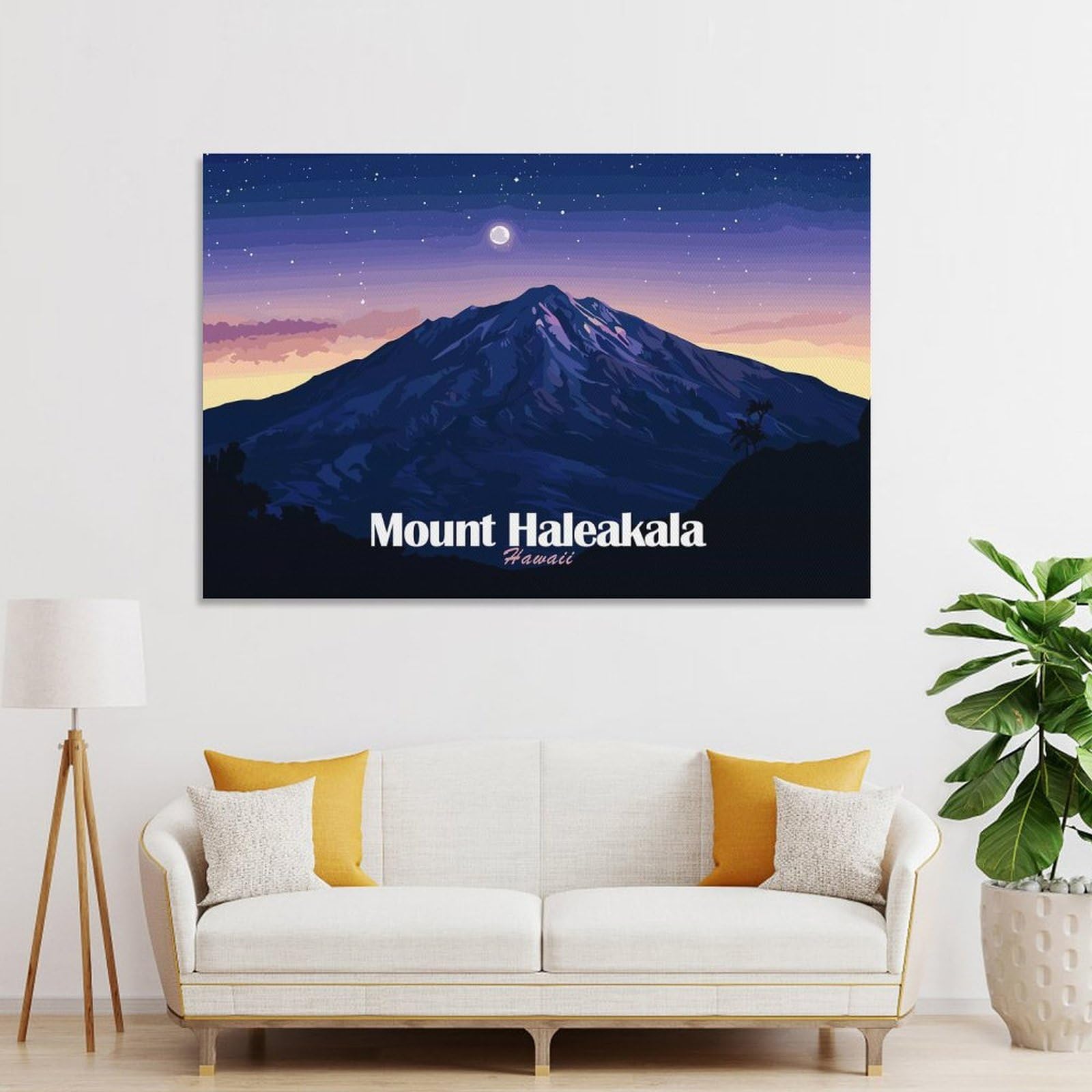Junmoney Unframe-Style-21 Mount Haleakala, Hawaii At Night Wall Decor Canvas Print, 20X30inch(50X75cm), For Lounge, Bedroom Or Personal Spaces, Thoughtful Wall Decor For Art Lovers