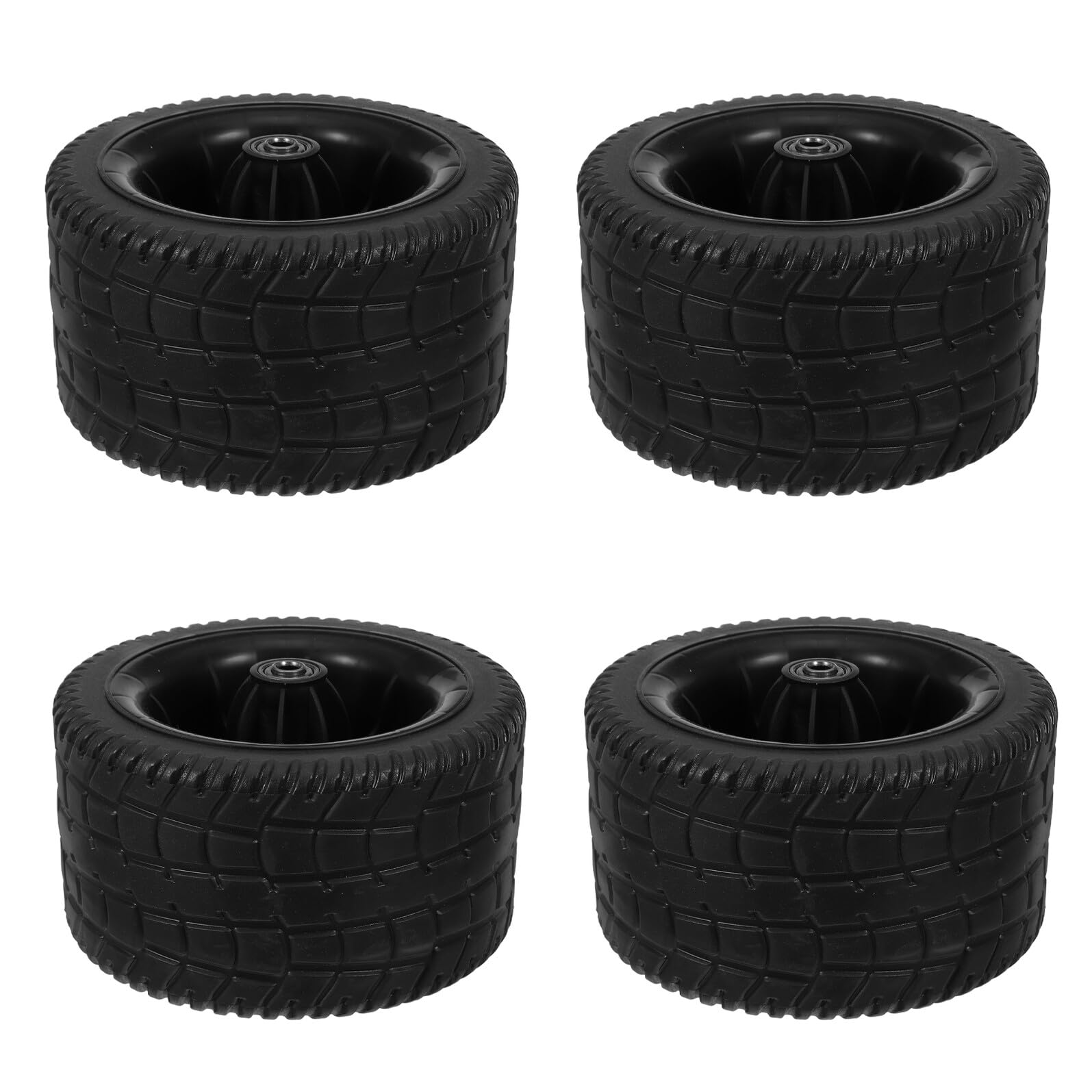 Ruedas de Repuesto para Carros de Jardín de Goma 6, 6 Pulgadas | Rodamientos, Color Negro, 4 Piezas por Paquete, para Cortacésped y Carretilla de Mano