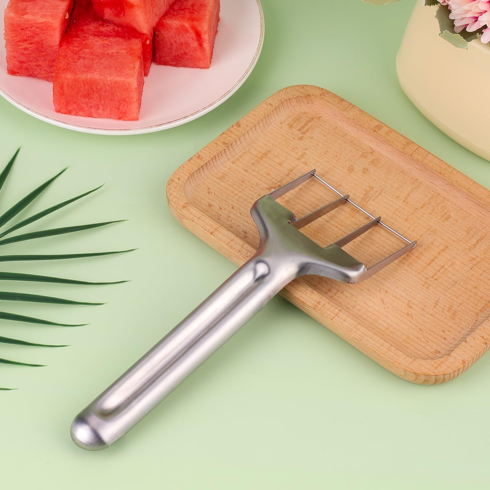 Coupe-Pastèque En Acier Inoxydable - Outil Coupe Fruits Mangue Melon - Gadget Cuisine Portable