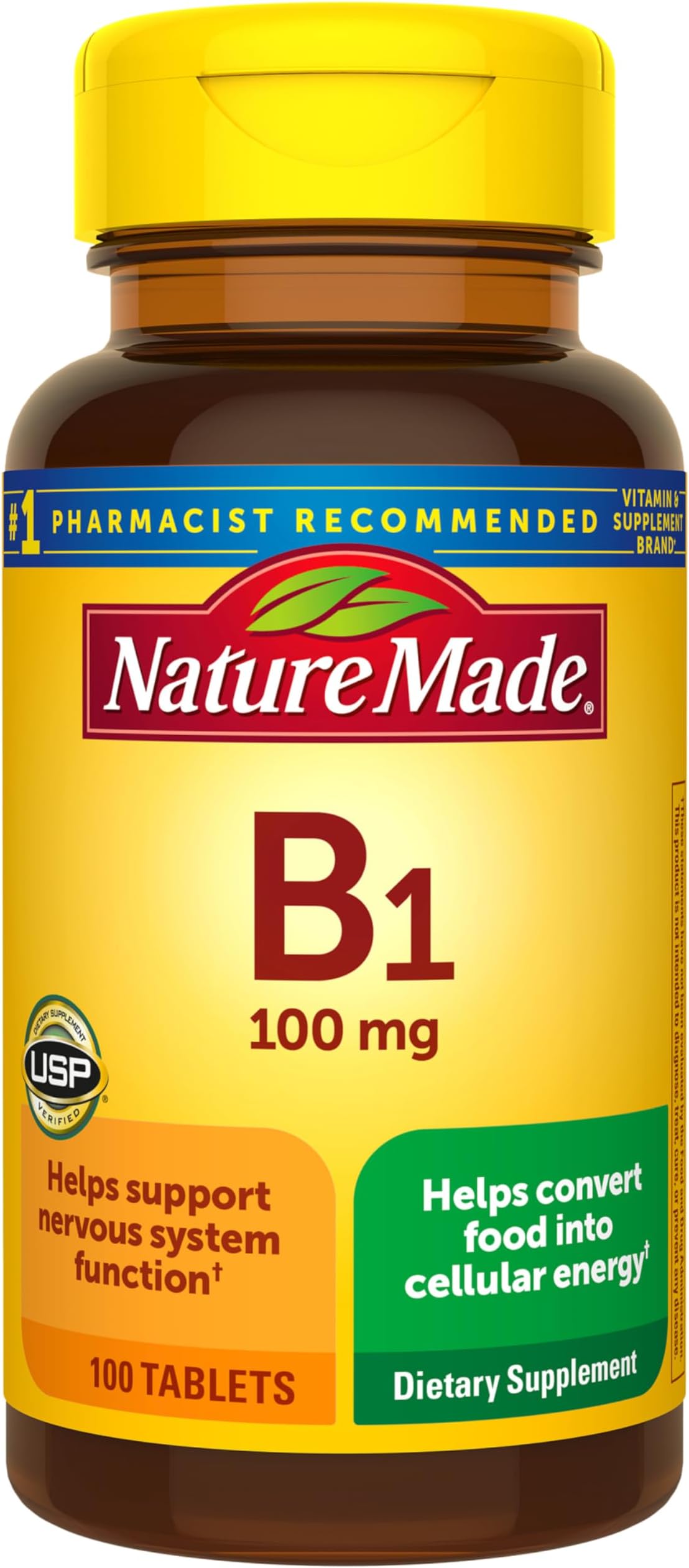 Nature Made Vitamin B-1, 100 mg, 100 tabs by Nature Made