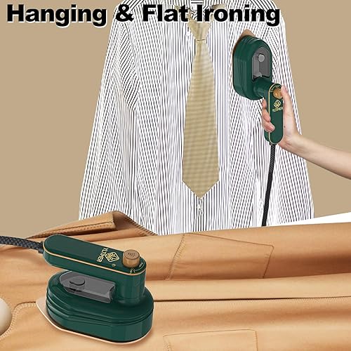 Miniatura 3 de Mini plancha portátil de viaje para ropa, plancha de vapor de mano giratoria de 180, máquina de planchar de tamaño pequeño 2 en 1 para ropa seca y