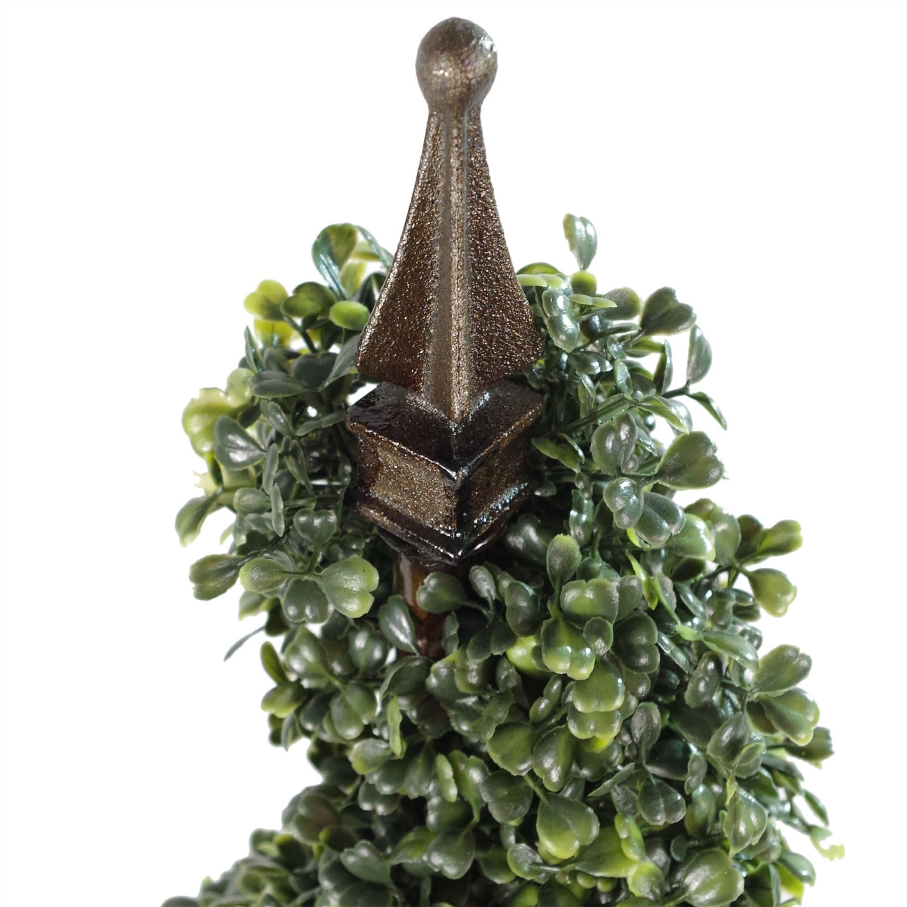 Leaf Künstlicher Buchsbaum-Turm, Formschnitt-Spirale, Metall, 90 cm hoch, Grün, LEAF-7004-PAIR