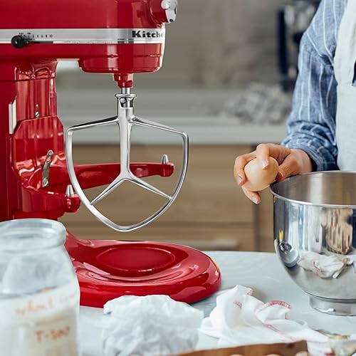 Miniatura 2 de Gdrtwwh Accesorio plano de acero inoxidable para batidora KitchenAid de 7 cuartos de galón, piezas de repuesto, gancho para pan, apto para