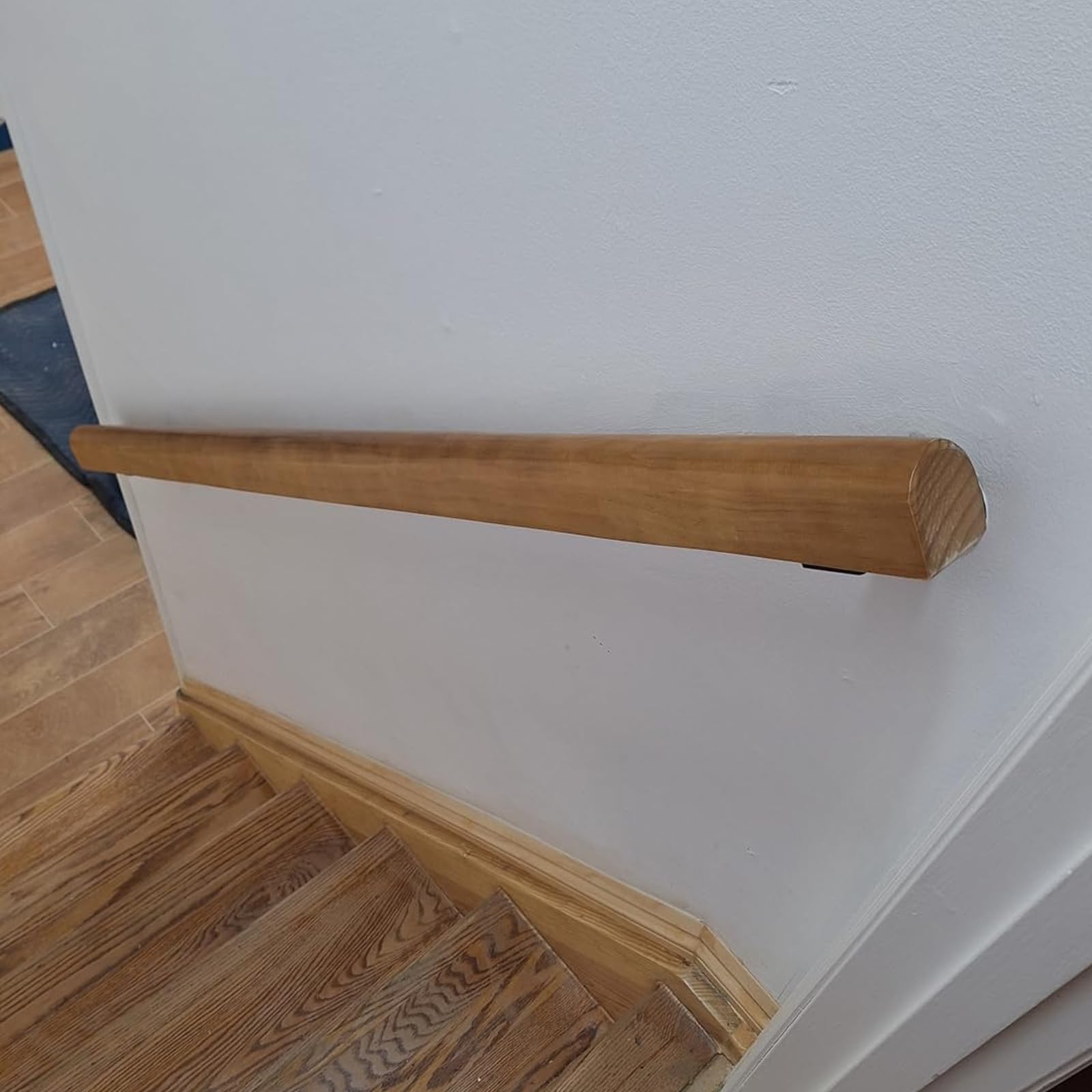 Wooden Stair Handrail,Staircase Indoor Outdoor Handrail,Wall Mounted Barrier Free Stair Handrail for Indoor Elderly Children, for Bars Lofts Kindergarten Guardrail Corridor (15ft)