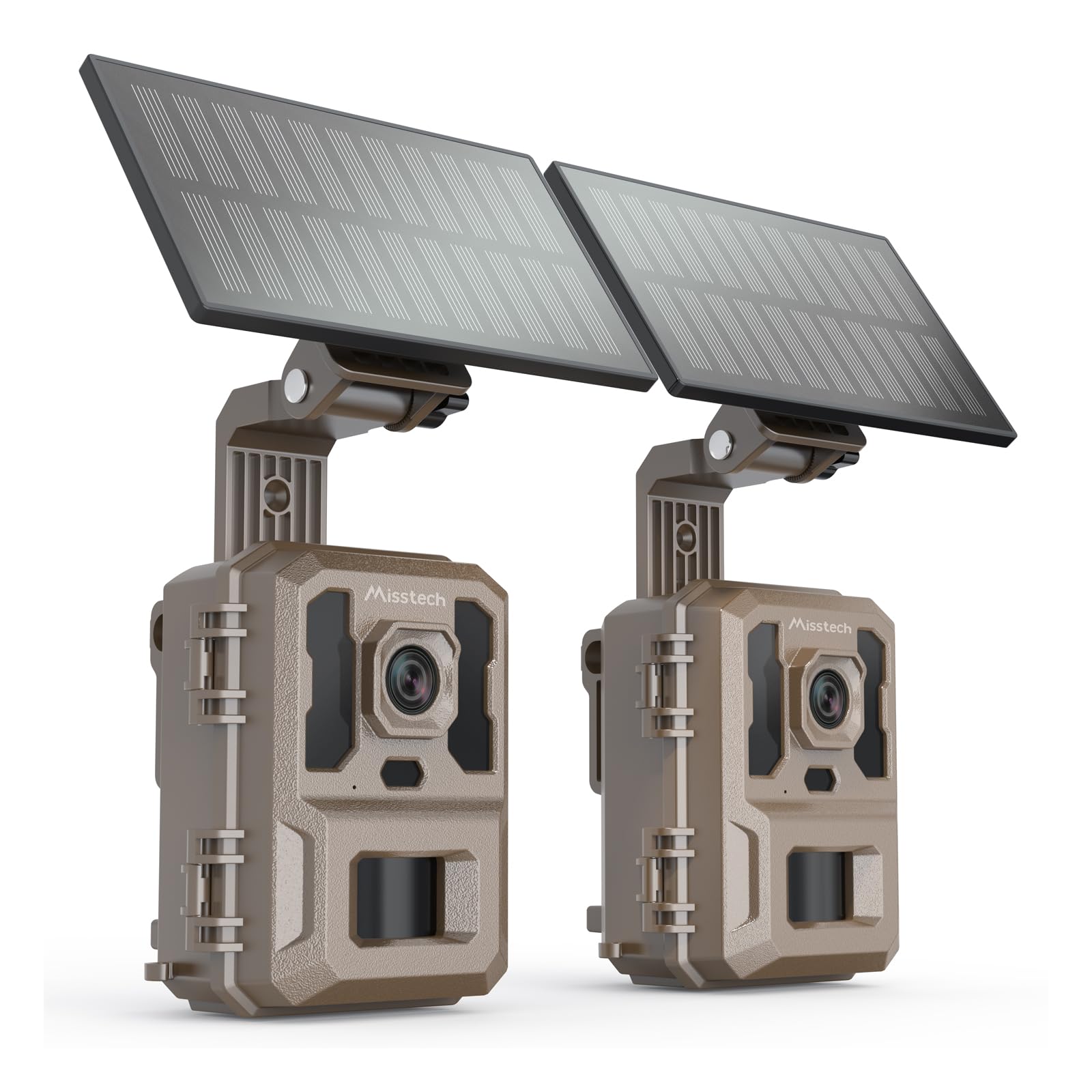 Misstech 4K UHD Solar Trail Camera for Game & Wildlife Monitoring - 0.1s Fast Activation to Record Animals, 64MP/4K Clear Night Vision, No Monthly Fee