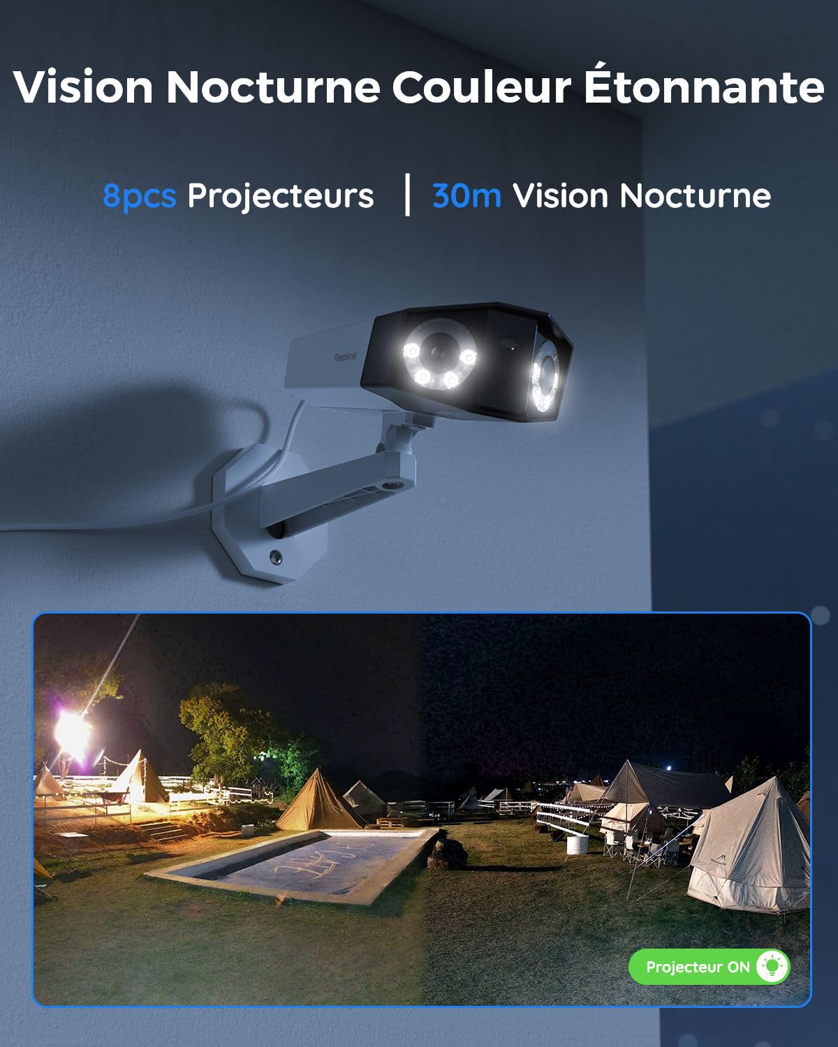 Reolink 4K Camera PoE Exterieur à Double Objectif Vision 180°, Duo 2 PoE | Caméra IP PoE Extérieure, Détection Personne/Véhicule/Animaux, Vision Nocturne Couleur, Audio Bidirectionnel, Étanche