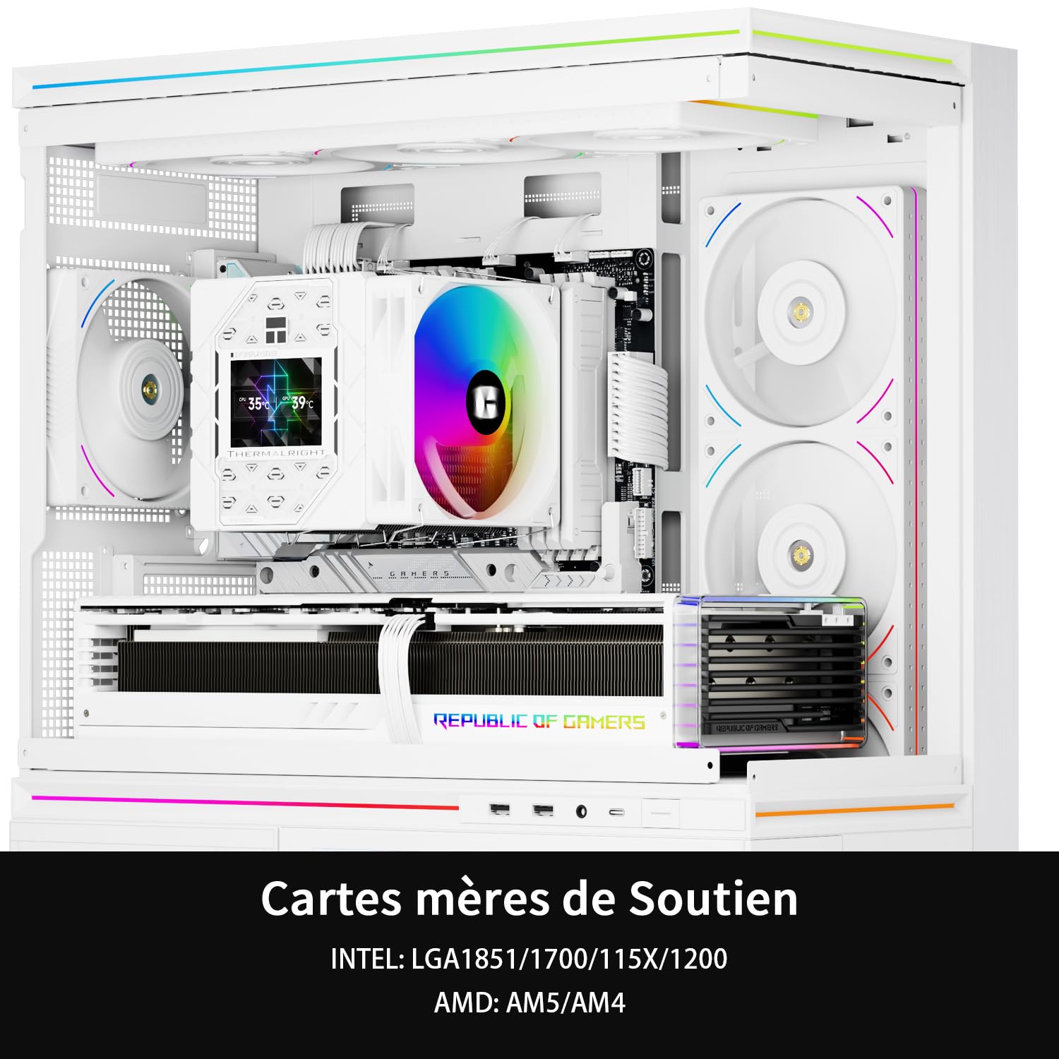 Thermalright Peerless Assassin 120 Vision ARGB White chłodzenie procesora, chłodzenie PC z 6 rurami cieplnymi, 2,8-calowy wyświetlacz magnetyczny (rozdzielczość 320 x 240), do AMD AM4/AM5 i Intel
