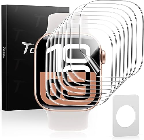 TOCOL Paquete de 8 protectores de pantalla para Apple Watch Series 11/10 de 1.654 pulgadas, [HD transparente] [resistente a los arañazos] [sin