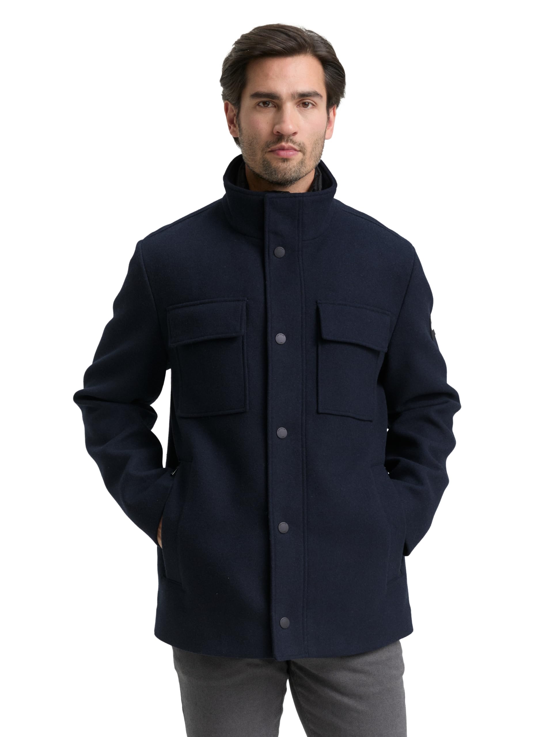TOM TAILOR Herren 1046984 2-in-1 Wolljacke mit abnehmbarer Innenjacke