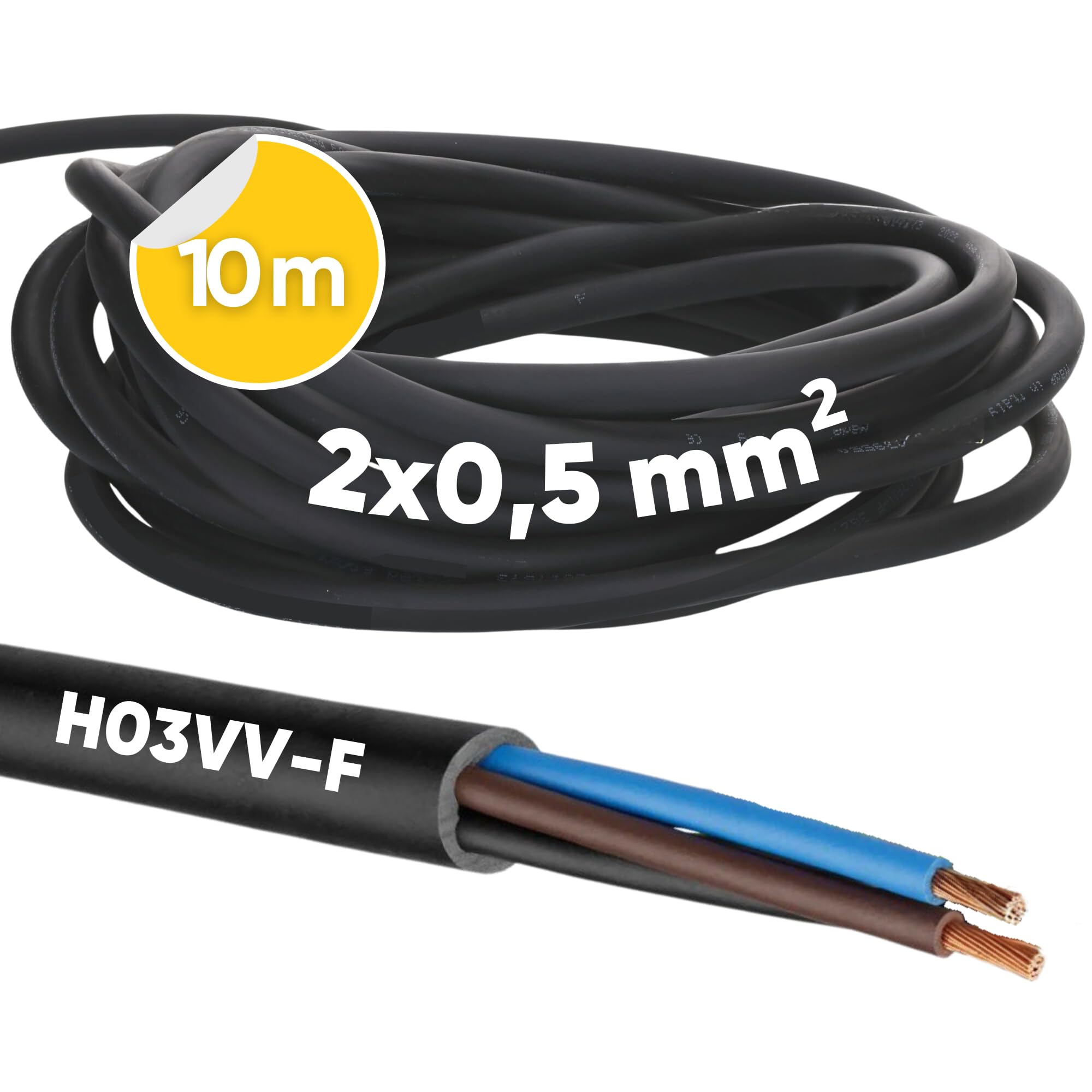 LumenTY Flachkabel 2 X 0,75 Mm² (10 M) - PVC-Isolierung Für Elektroinstallation & Verlängerung
