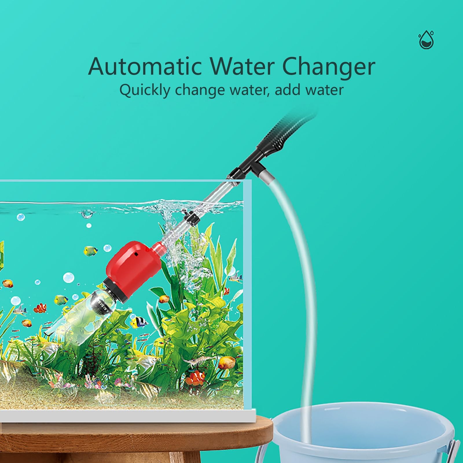 Limpiador De Grava De Acuario, Herramientas De Vacío para Peceras, Limpiador De Algas, Adecuado para Cambiar El Agua De Lavado Filtro De Agua De Arena y Circulación De Agua