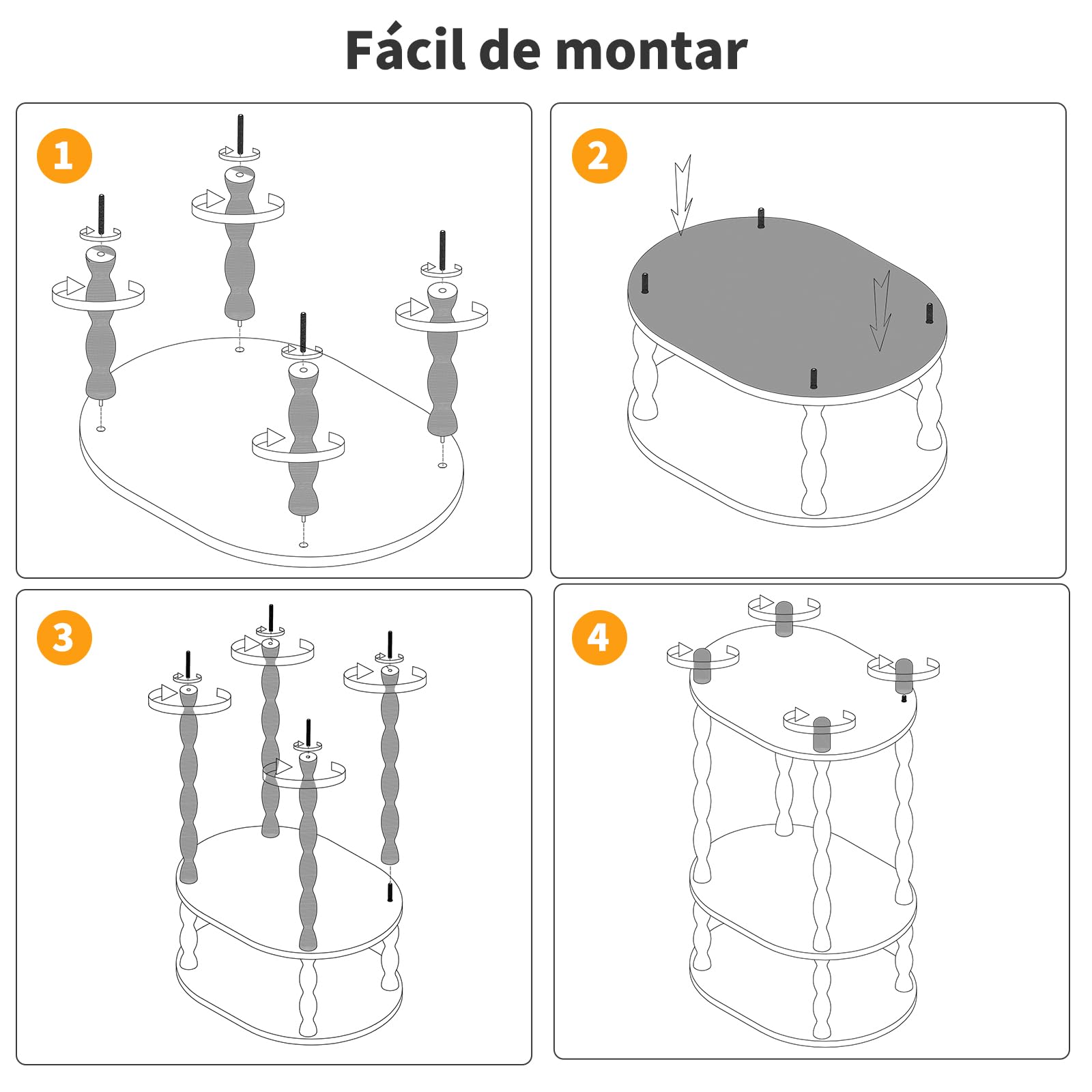 Aibiju Mesa Auxiliar de 3 Niveles con Patas de Madera Maciza, Pequeña Mesa Auxiliar Ovalada, Mesita de Noche con Estante para Dormitorio, Sala de Estar y Pasillo, Roble YD-ST004R