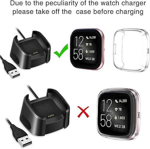 Vista 31 de Wepro Funda protectora de pantalla compatible con reloj inteligente Fitbit Versa 2, paquete de 3 fundas de TPU suave compatibles con reloj Fitbit
