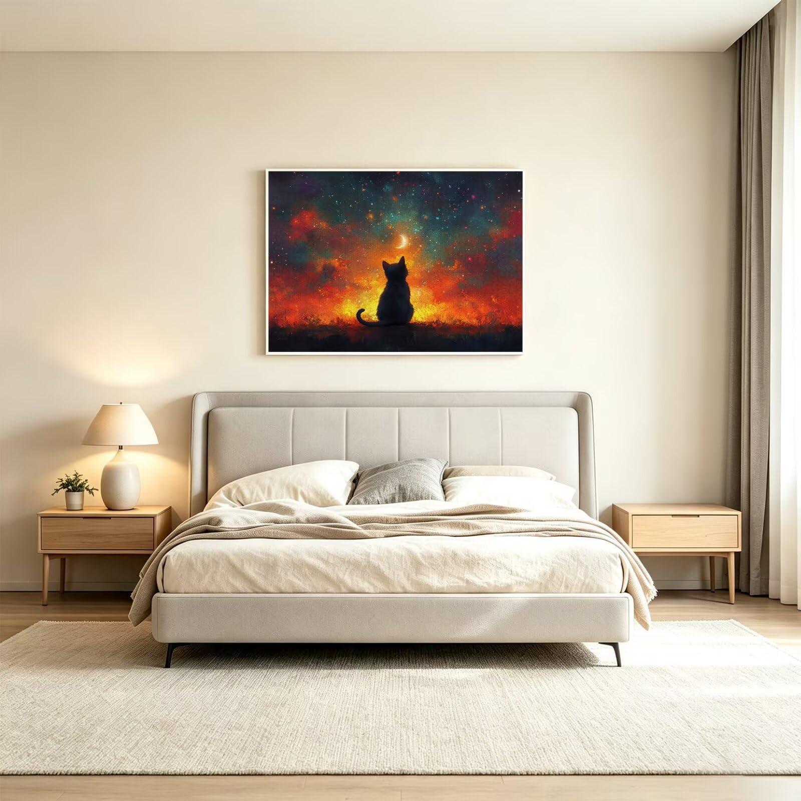 Puzzle 4000 sztuk 141 x 87 cm, Puzzle dla dorosłych Księżyc kot, n-853
