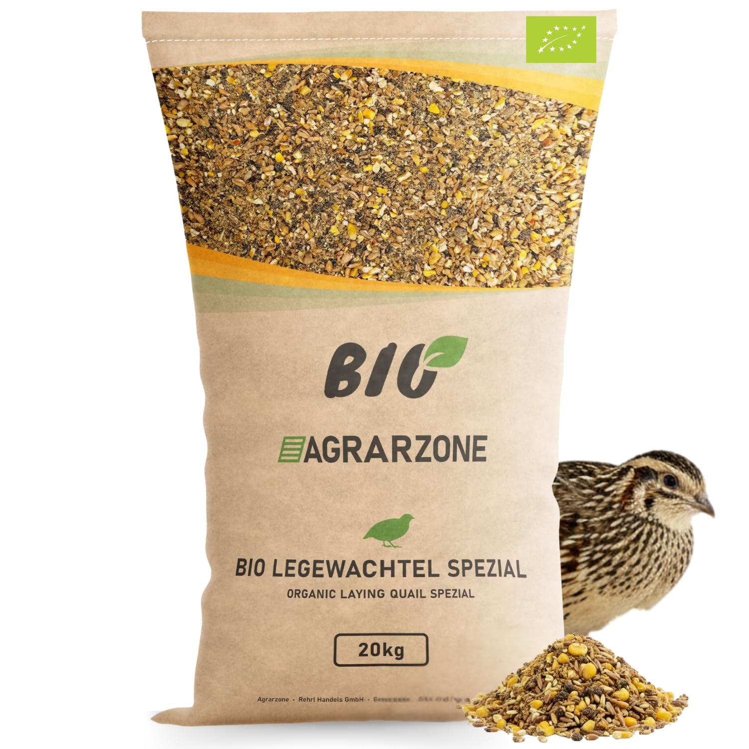 Agrarzone BIO Mangime Speciale per Quaglie 20 kg - Alimento per Ovaiole - Per Massima Deposizione Uova - Qualità Premium Austria - 100% Naturale & Senza OGM