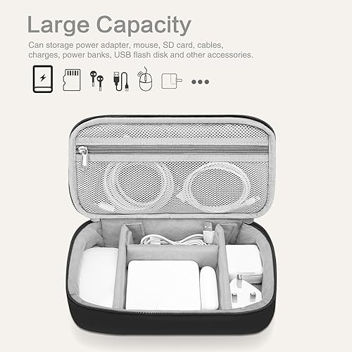 Miniatura 2 de MOSISO Estuche organizador electrónico de viaje, accesorios electrónicos Puffy Funda de transporte para cable, cargador, teléfono, auriculares,