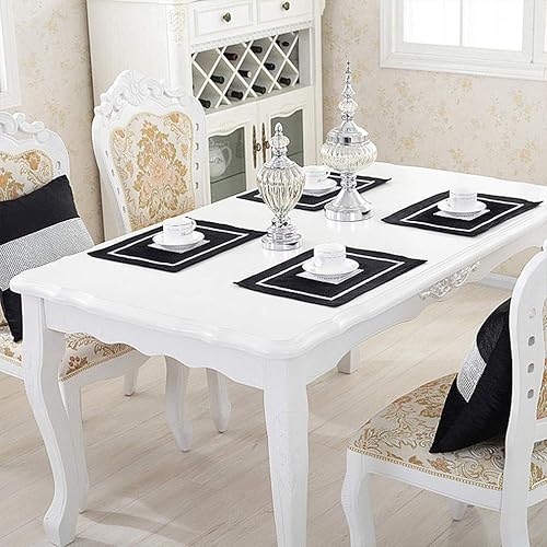 Miniatura 3 de HeMiaor Juego de 6 tapetes negros elegantes con diamantes de imitación brillantes, perfectos para decoración de mesa de boda, 12 x 16 pulgadas (11.8