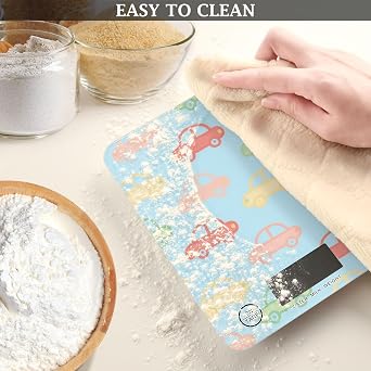 Portable mini Scale for Food 11lb/0.18oz, 5kg/5g Cartoon Car Blue mini Scales with 4 Unit for Soap Making Baking Weight Loss (Batteries not Included) bascula Digital de peso para comida