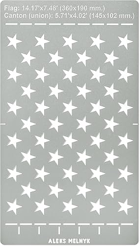 Miniatura 1 de Aleks Melnyk No.429 Plantilla de la bandera americana de 50 estrellas de acero inoxidable, plantillas de metal Unión de 50 estrellas