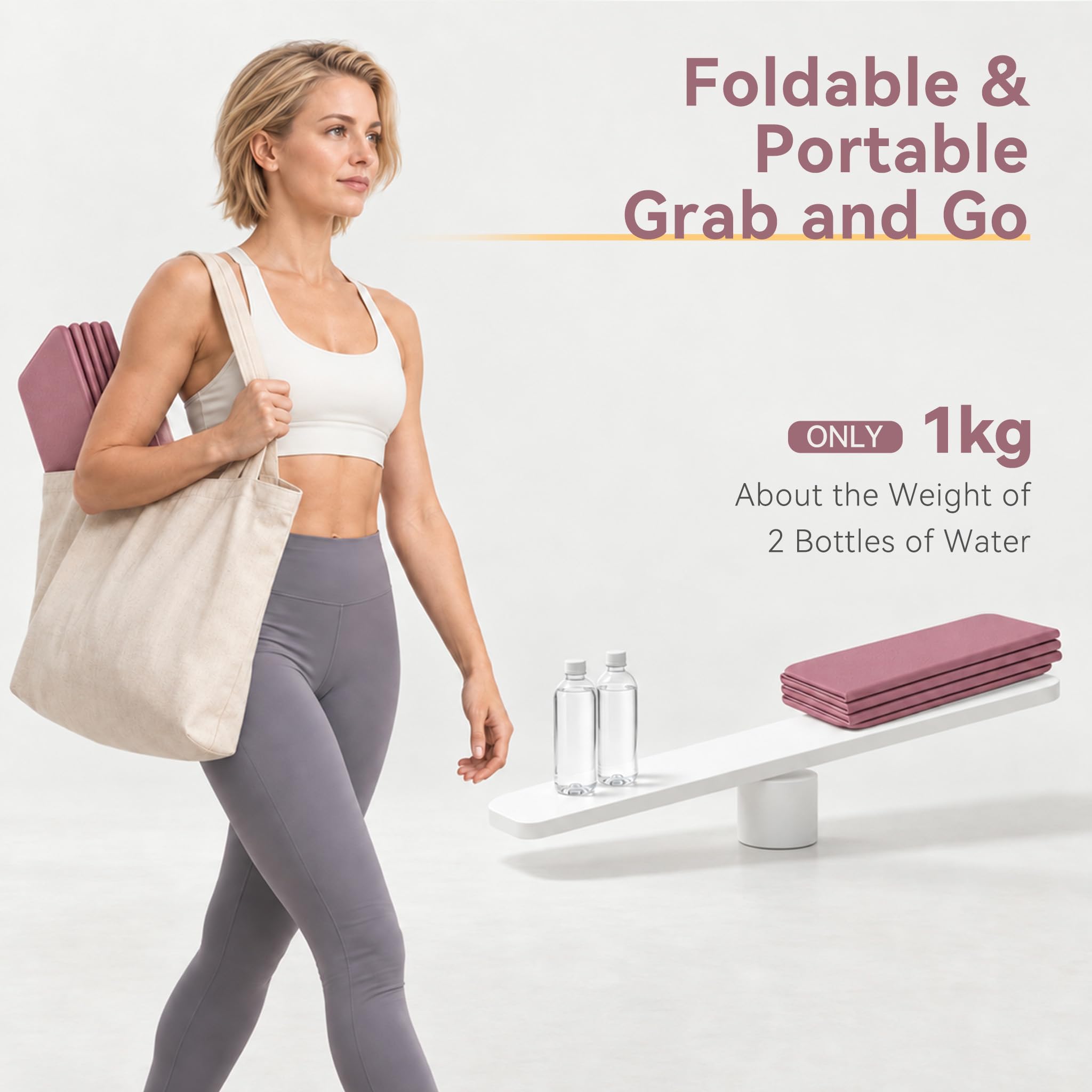 AIRHOP - Tappetino da yoga pieghevole per fitness