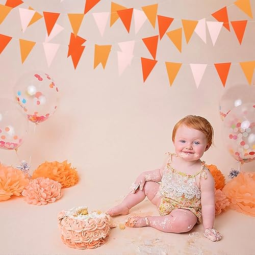 Miniatura 7 de Decoraciones de Fiesta de Acción de Gracias Otoñal Boho Rosa-Naranja - 33 piezas Pancarta de Friendsgiving Otoñal, Serpentinas Guirnalda de Borlas,