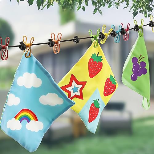 Miniatura 4 de Tendedero retráctil de viaje con 12 clips, línea de secado de ropa portátil para RV, camping, crucero, uso en interiores y exteriores