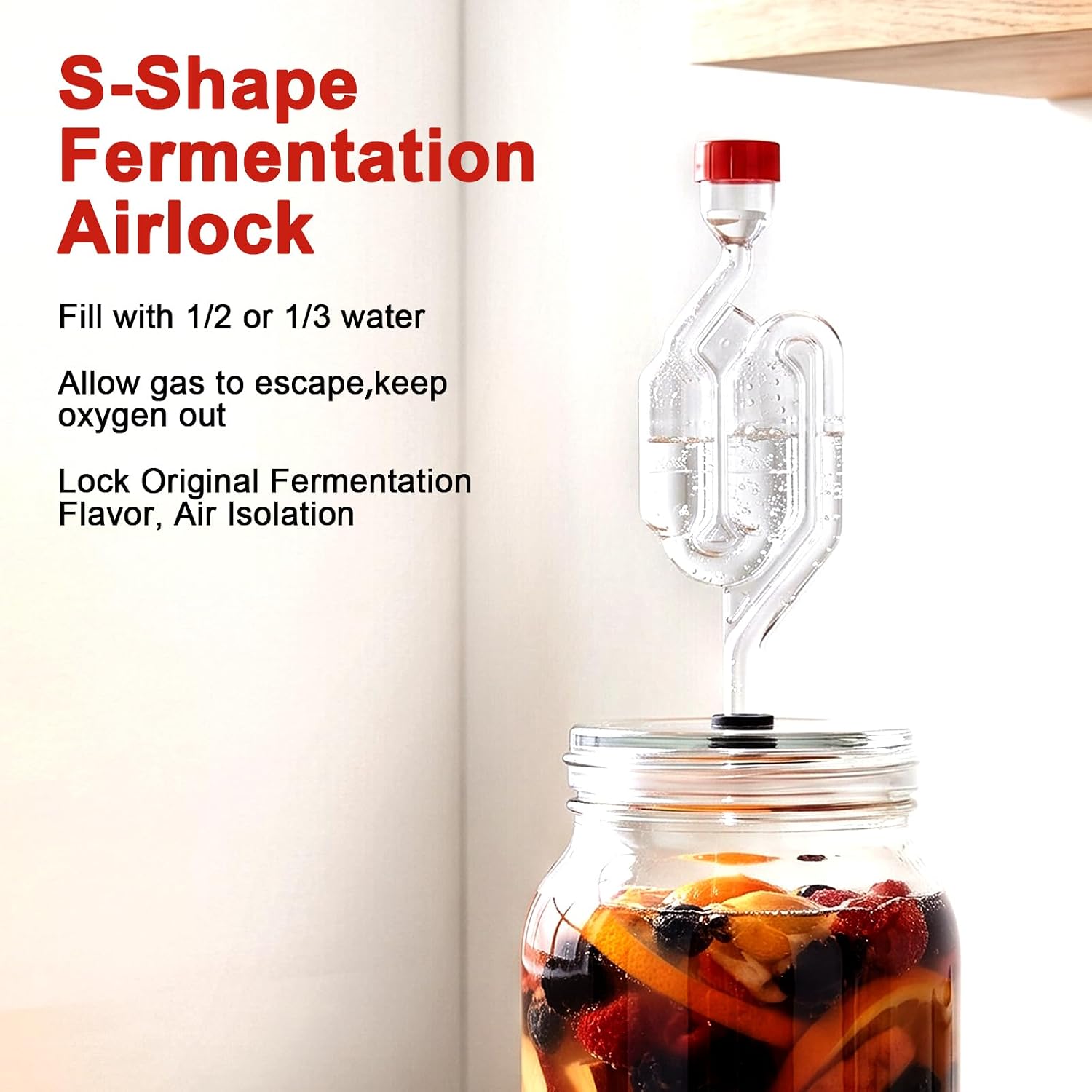 S-Shaped Airlocks for Fermenting, Twin Bubble Fermentation Airlock Kit