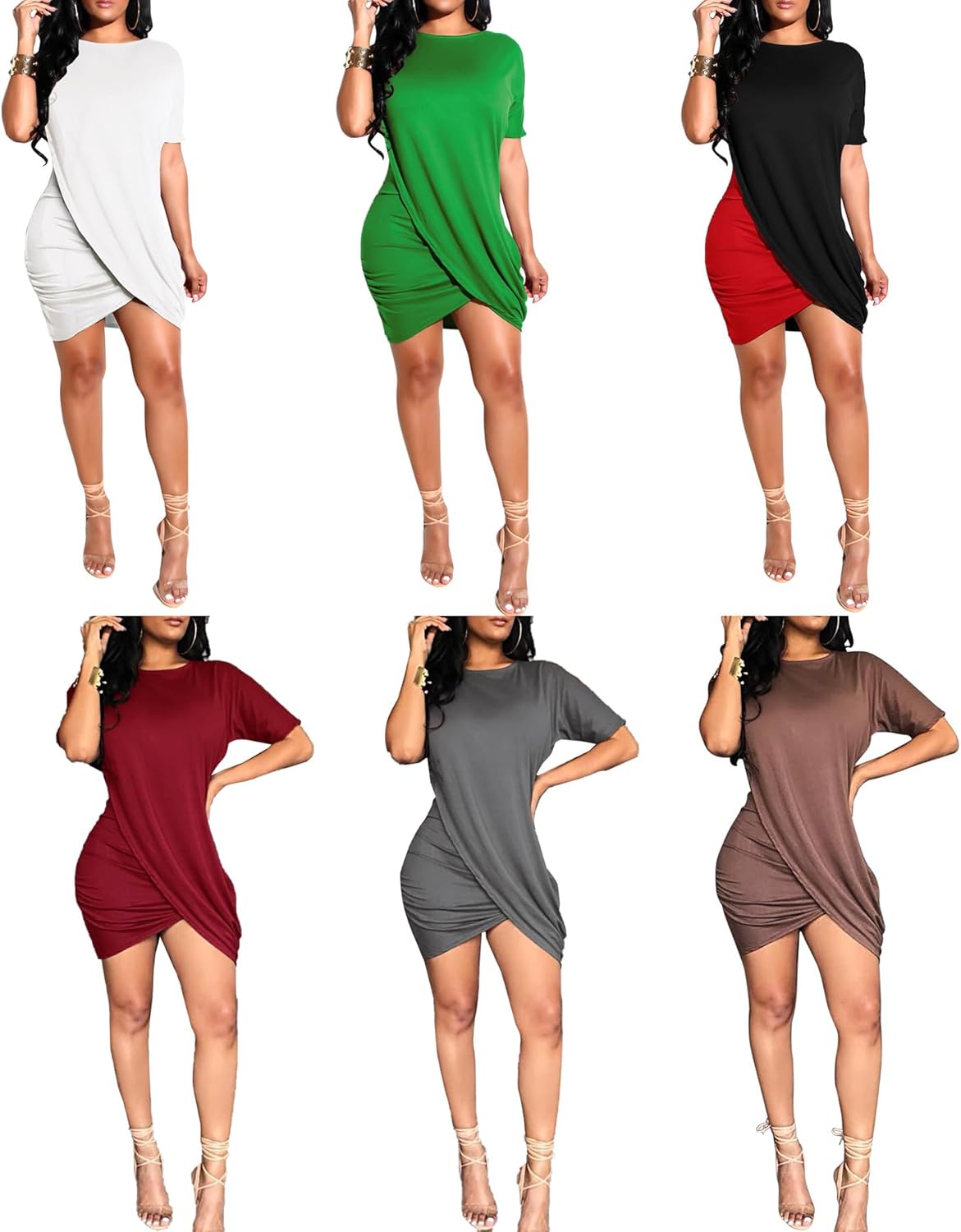 LKOUS Women's Summer Elegant Bowknot Sleeveless Ruffle Bodycon Midi Dress Plus Size S-3XL - Image 5