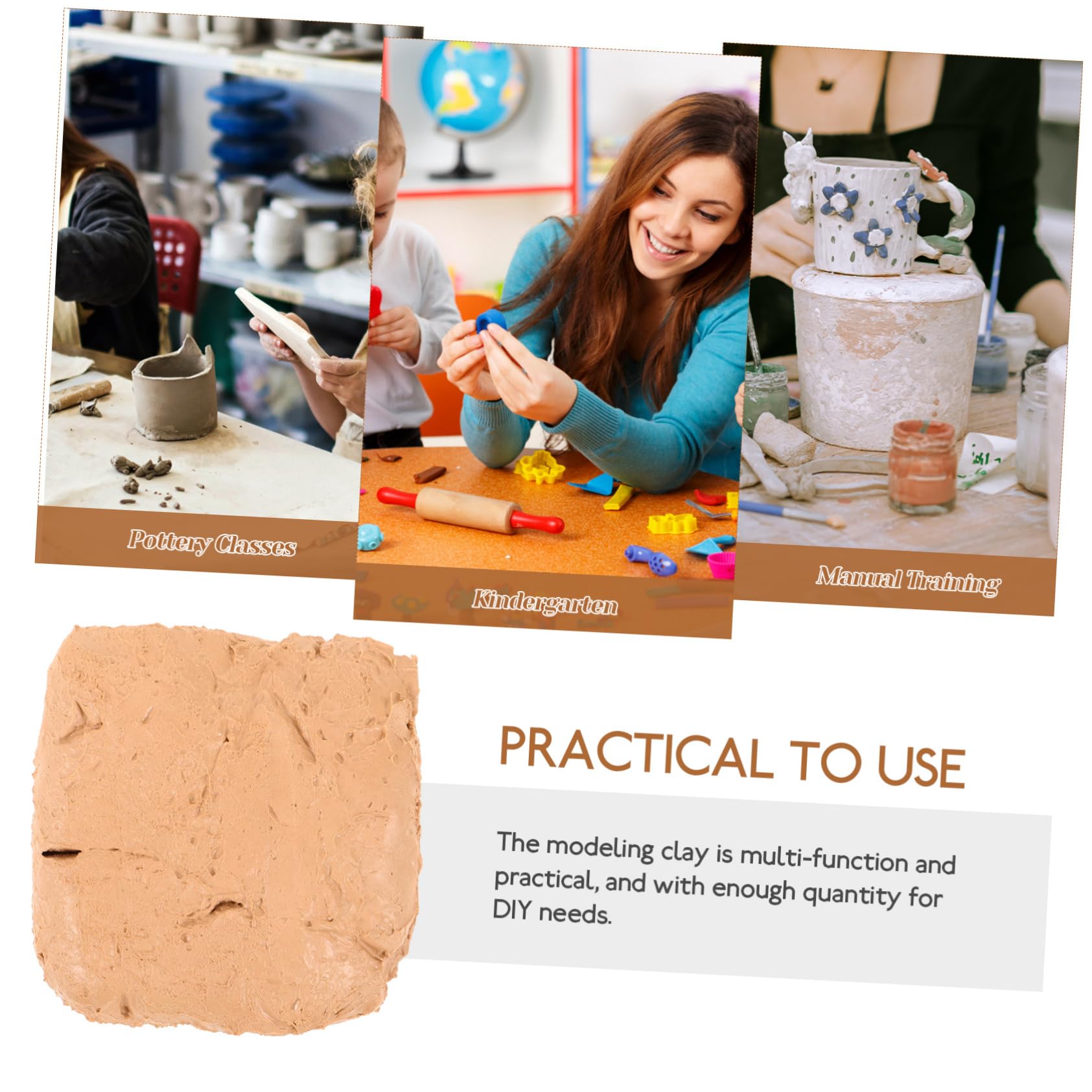 Arcilla de Modelar para Manualidades, 6 Piezas Beige de Secado al Aire | Textura Suave y Firme, 200g por Bolsa, para Bricolaje y Principiantes en Modelado