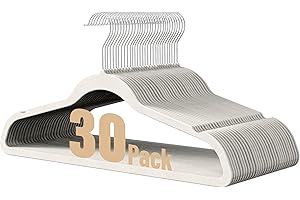 30-Pack Space-Saving Hanger: HealSmart Heavy-Duty Velvet Hangers for Unparalleled Closet Organization