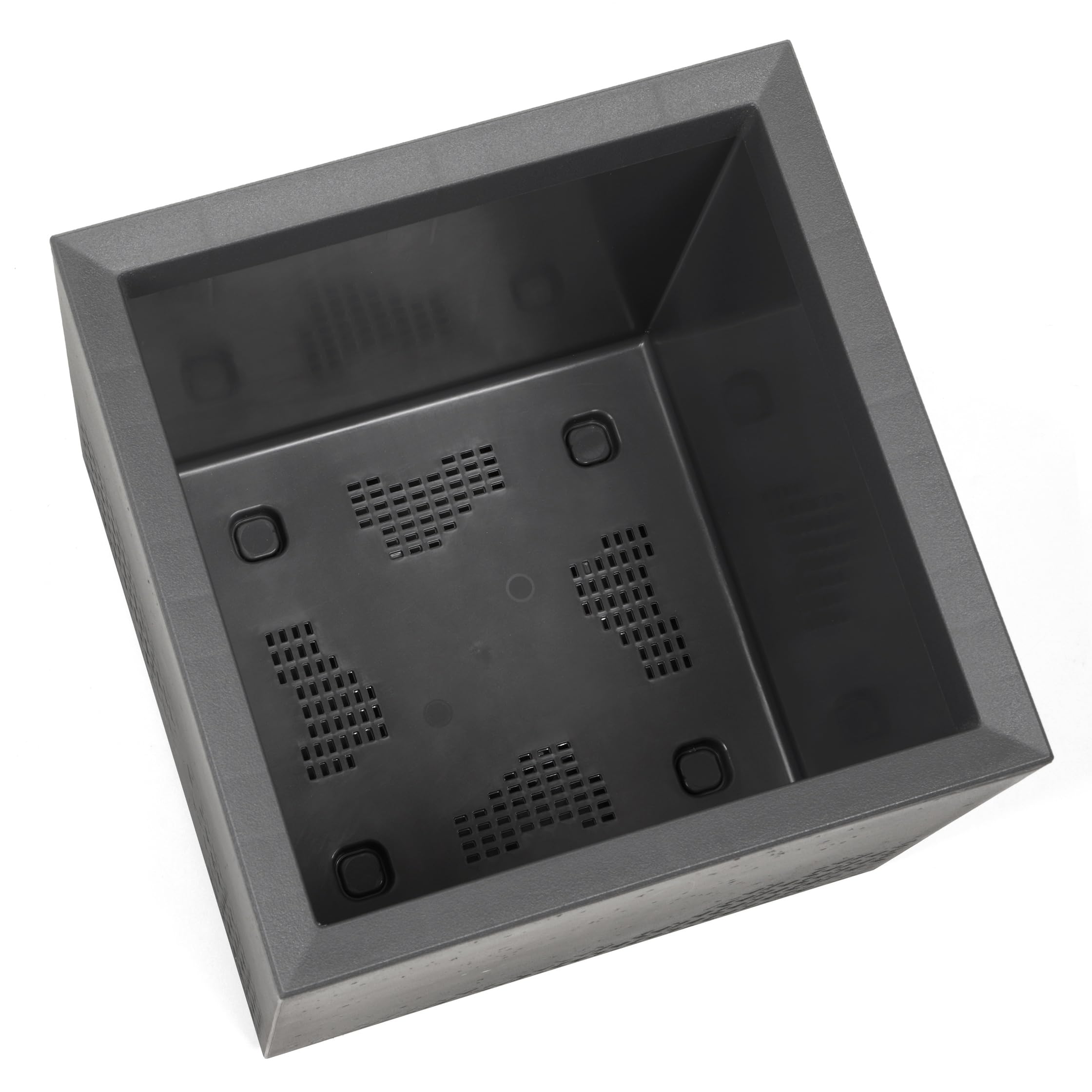 Tymar Macetero alto con ruedas 40x40x60 cm, macetas para plantas, maceteros de exterior, maceteros altos, macetero de aspecto hormigón, plástico KARO (Antracita)