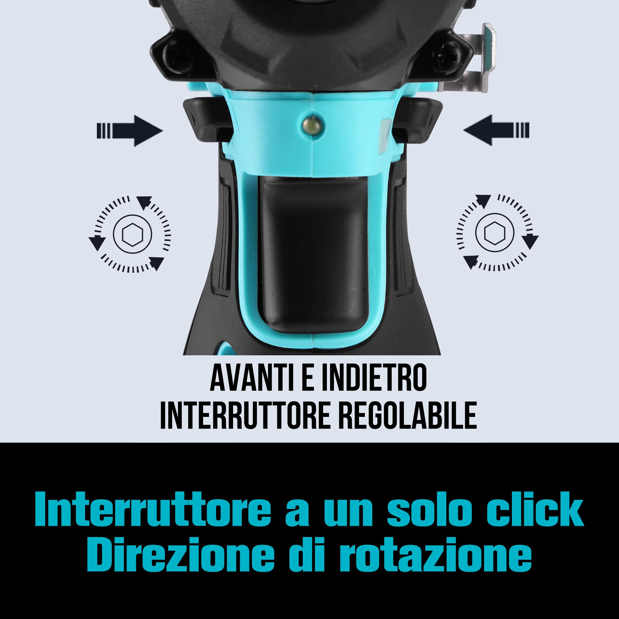 DURATECH Avvitatore a impulsi 12 V, 100 Nm, 0–2400 giri/min, 1/4″, 11 bit, 3 bussole, LED, velocità variabile, batteria 2000 mAh, caricabatterie e borsa inclusi